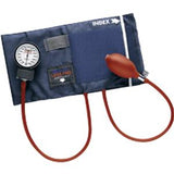 Manual blood pressure monitor with cuff, gauge, and inflation bulb, medical supply
