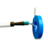 Medical feeding tube with blue coiled dispenser and connector for home care use