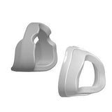 Pair of white nasal CPAP mask cushions for respiratory therapy equipment