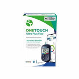 OneTouch Ultra Plus Flex blood glucose monitor box with device and app display