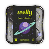 Welly Bravery Badges assorted fabric bandages tin with planet space design