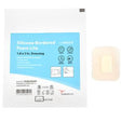 Silicone bordered foam dressing 1.6 x 2 in with packaging and pad for wound care