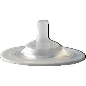 Transparent medical adhesive barrier with central tube for ostomy supplies