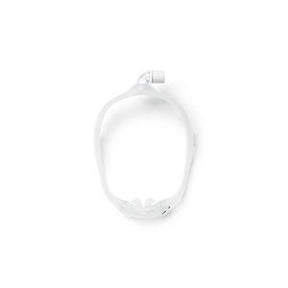 Top view of a white CPAP nasal mask headgear for sleep apnea therapy