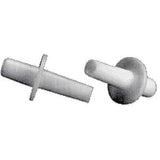 White plastic medical tubing connectors on a plain background for home healthcare supplies