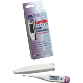 Digital thermometer with jumbo display and packaging, essential medical supply for home use
