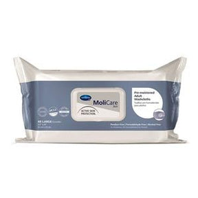 MoliCare pre-moistened adult wipes pack, essential for home medical care and hygiene