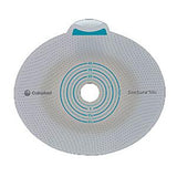Coloplast SenSura Mio ostomy barrier with perforated adhesive and circular cut-to-fit guide.