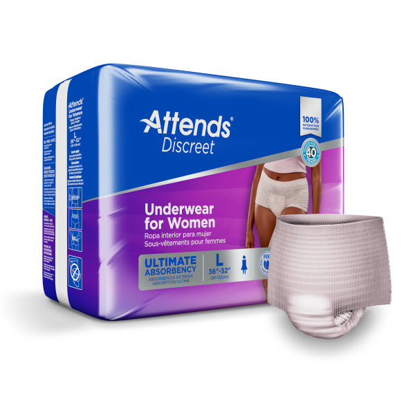 Attends Discreet Women's Underwear, Large
