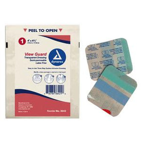 Transparent wound dressings with easy-peel packaging for medical supply home delivery