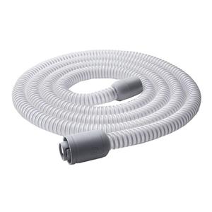 Flexible white CPAP hose with grey connectors, essential respiratory medical supply