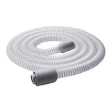 Flexible white CPAP hose with grey connectors, essential respiratory medical supply