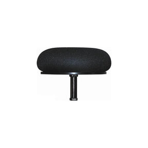 Black wheelchair headrest cushion with mounting post, medical mobility accessory