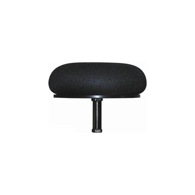 Black wheelchair headrest cushion with mounting post, medical mobility accessory