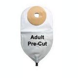 Adult pre-cut ostomy pouch with adhesive barrier for chronic condition care