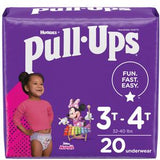 Huggies Pull-Ups training pants package for 3T-4T, featuring cartoon Minnie Mouse, 20 count