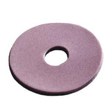 Purple foam medical cushion pad with a central hole, circular design, isolated on white background