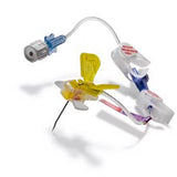 Butterfly needle set with safety wings and connector for home medical use