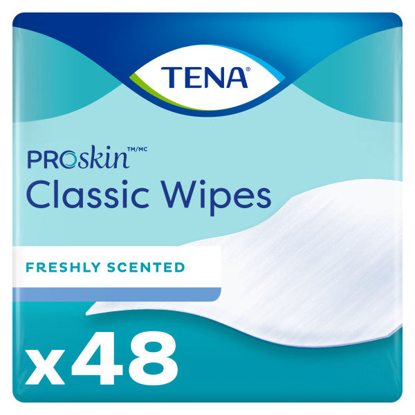 TENA ProSkin Classic Washcloth, Premoistened Wipe, Scented, 7.9" x 12.5"