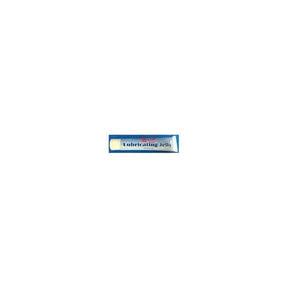 Single-use packet of lubricating jelly for medical supplies, sterile, on white background