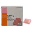 Allevyn Ag Gentle adhesive silver wound dressing box with individual pink dressing