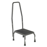 Medical step stool with safety handrail, non-slip platform, and sturdy legs for support