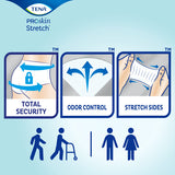 TENA ProSkin Stretch Ultra Incontinence Brief, Heavy Absorbency, Unisex, Large/X-Large, 41" - 64"