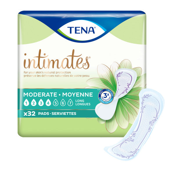 Tena Sensitive Care Moderate, Thin Pad, Long, 13"