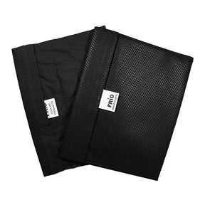 Black extra large cooling wallet for medication storage, shown open and closed.