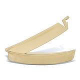 Disposable plastic medical kidney dish with a beige color, shown on a white background.