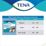 TENA ProSkin Protective Incontinence Underwear for Men, Moderate Absorbency, X-Large, 55" - 66".