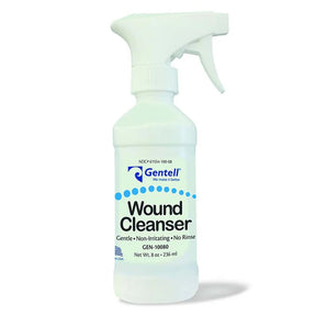Gentell wound cleanser spray bottle for gentle, non-irritating wound care, 8 oz size