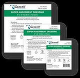 Gentell super absorbent wound dressings in various sizes, sterile medical supplies