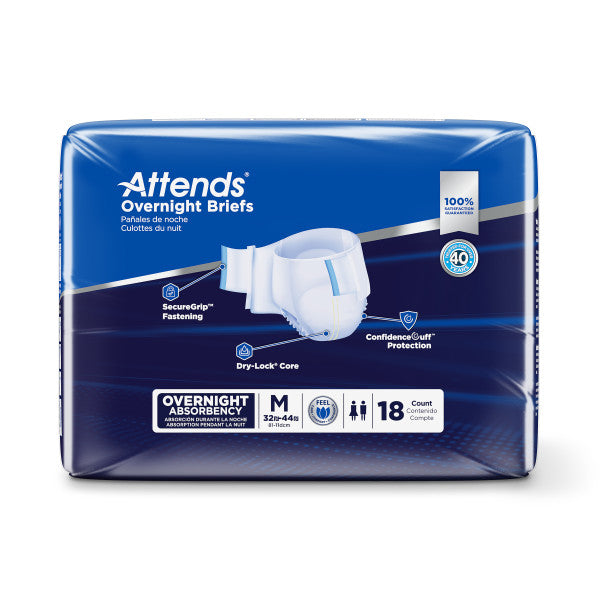 Attends Overnight Briefs, Overnight Absorbency, Medium