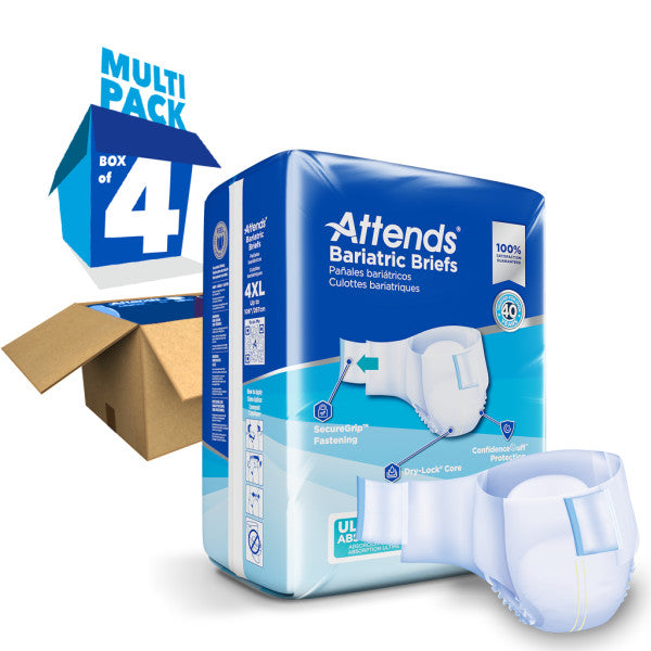 Attends Bariatric Brief, Ultimate Absorbency, 4XL, Up to 106"