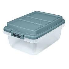 Plastic storage container with teal lid, ideal for organizing medical supplies