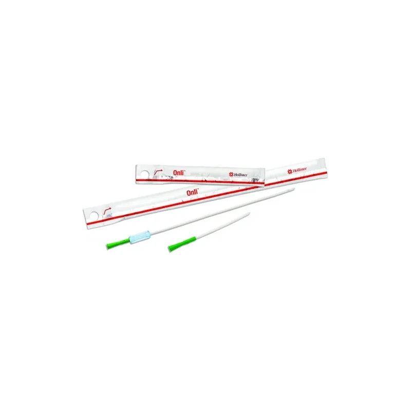 Sterile intermittent catheters with green tips and individual packaging for medical use