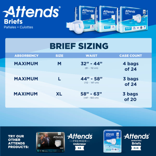 Attends Briefs, Ultimate Absorbency, Large