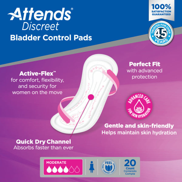 Attends Discreet Women's Moderate Pads