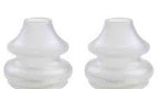 Pair of silicone CPAP nasal cushions for sleep apnea therapy on white background