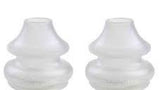 Pair of silicone CPAP nasal cushions for sleep apnea therapy on white background