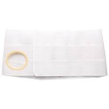 White medical ostomy bag with adhesive ring for chronic condition supply