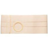Beige medical ostomy belt with adjustable support and central stoma opening