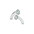 Curved transparent medical tracheostomy tubes on white background