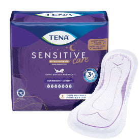 TENA Sensitive Care Extra Coverage Overnight Pads, 16"