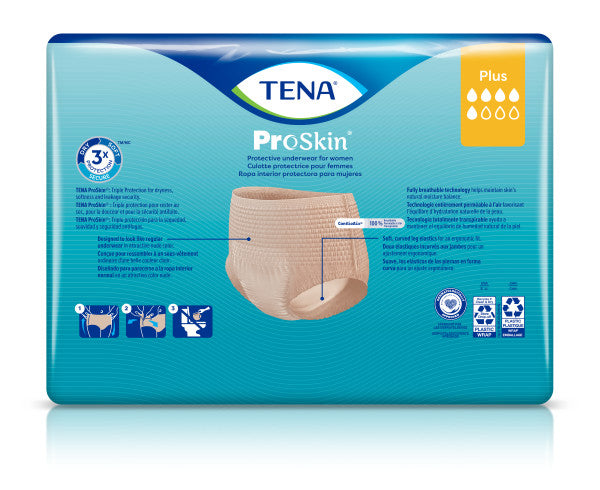 TENA ProSkin Protective Incontinence Underwear for Women, Moderate Absorbency, Small/Medium, 34" - 44"