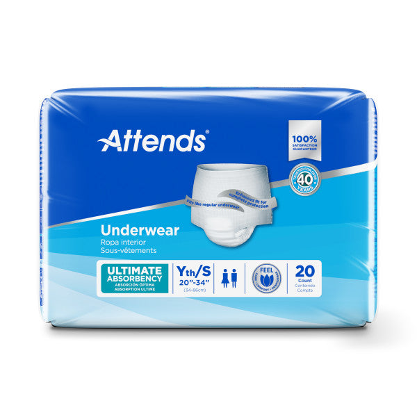 Attends Underwear, Ultimate Absorbency, Youth/Small