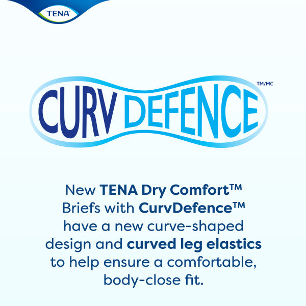 TENA Dry Comfort Incontinence Briefs, Moderate Absorbency, Unisex, X-Large, 52" - 62"