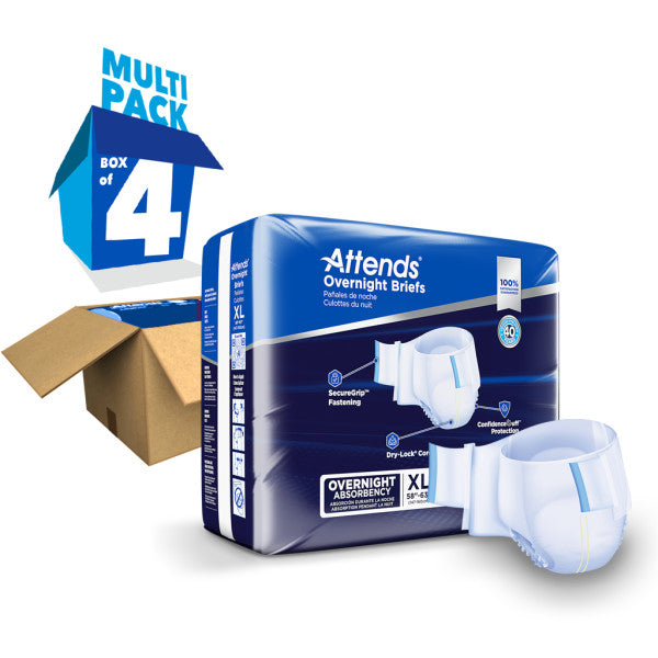 Attends Overnight Briefs, Overnight Absorbency, XL