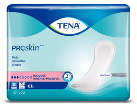 TENA ProSkin Moderate Absorbent Pads for Women, Regular Length, 11"